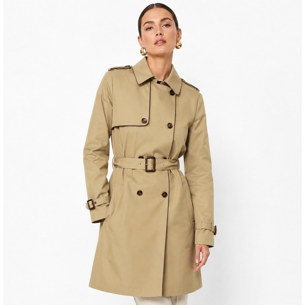 Skies Are Blue Tan Trench Coat